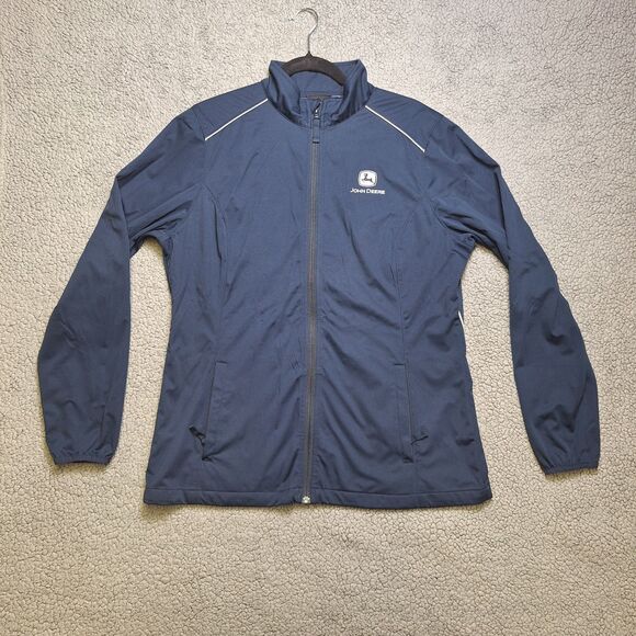 Women’s John Deere Full Zip Ahead Performance Jacket Size XL Blue Farm Work - Picture 1 of 8